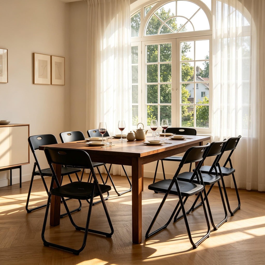 Black Plastic Folding Chairs 10 Pack L2402