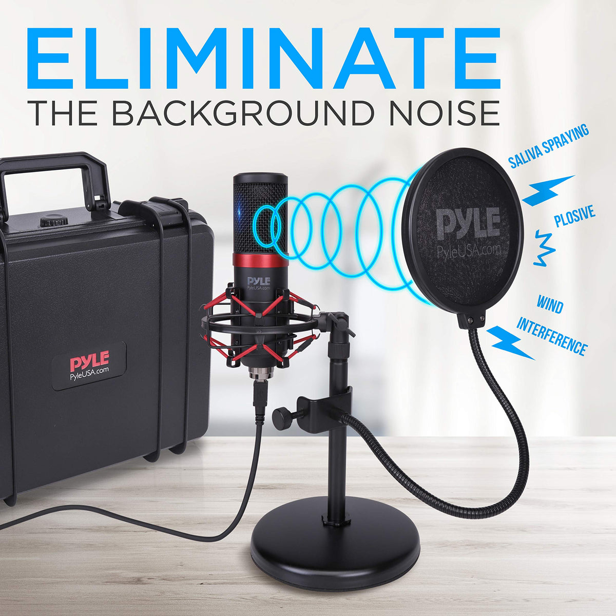 USB Cardioid Condenser Microphone Kit with Shock Mount Stand and Pop Filter W954302