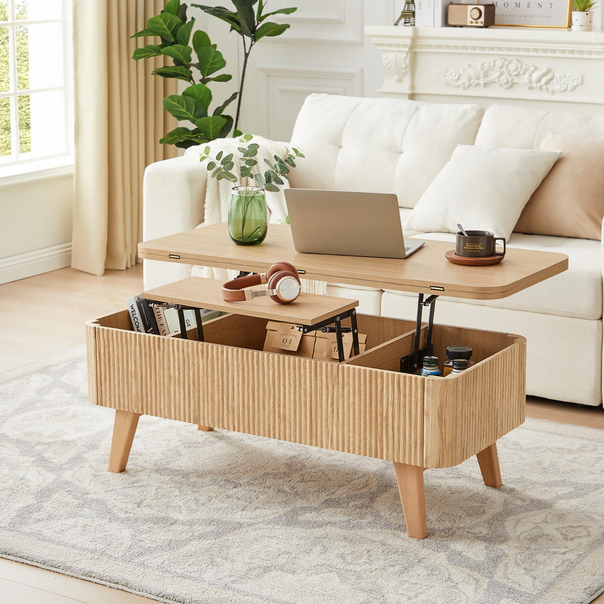 3 in 1 Lift Top Convertible Coffee Table with Storage F148
